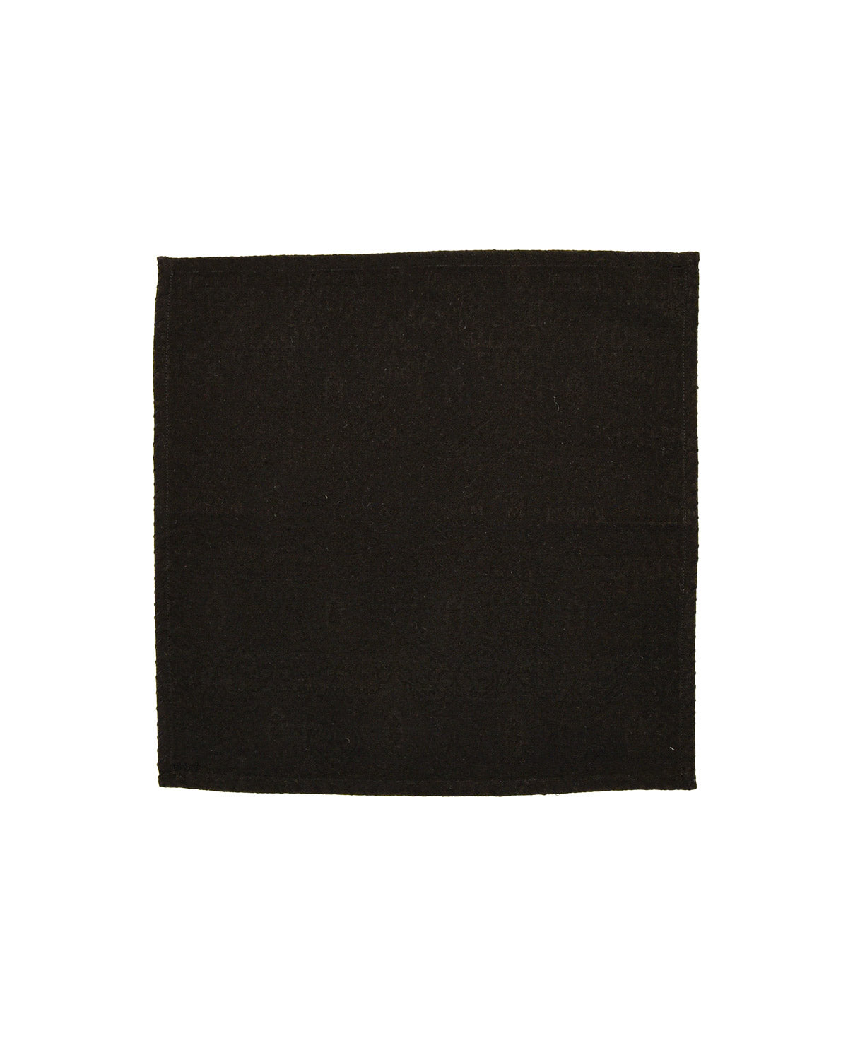 Black Banarasi Damask Tanchoi Handwoven Silk Wool Pocket Square-HolyWeaves