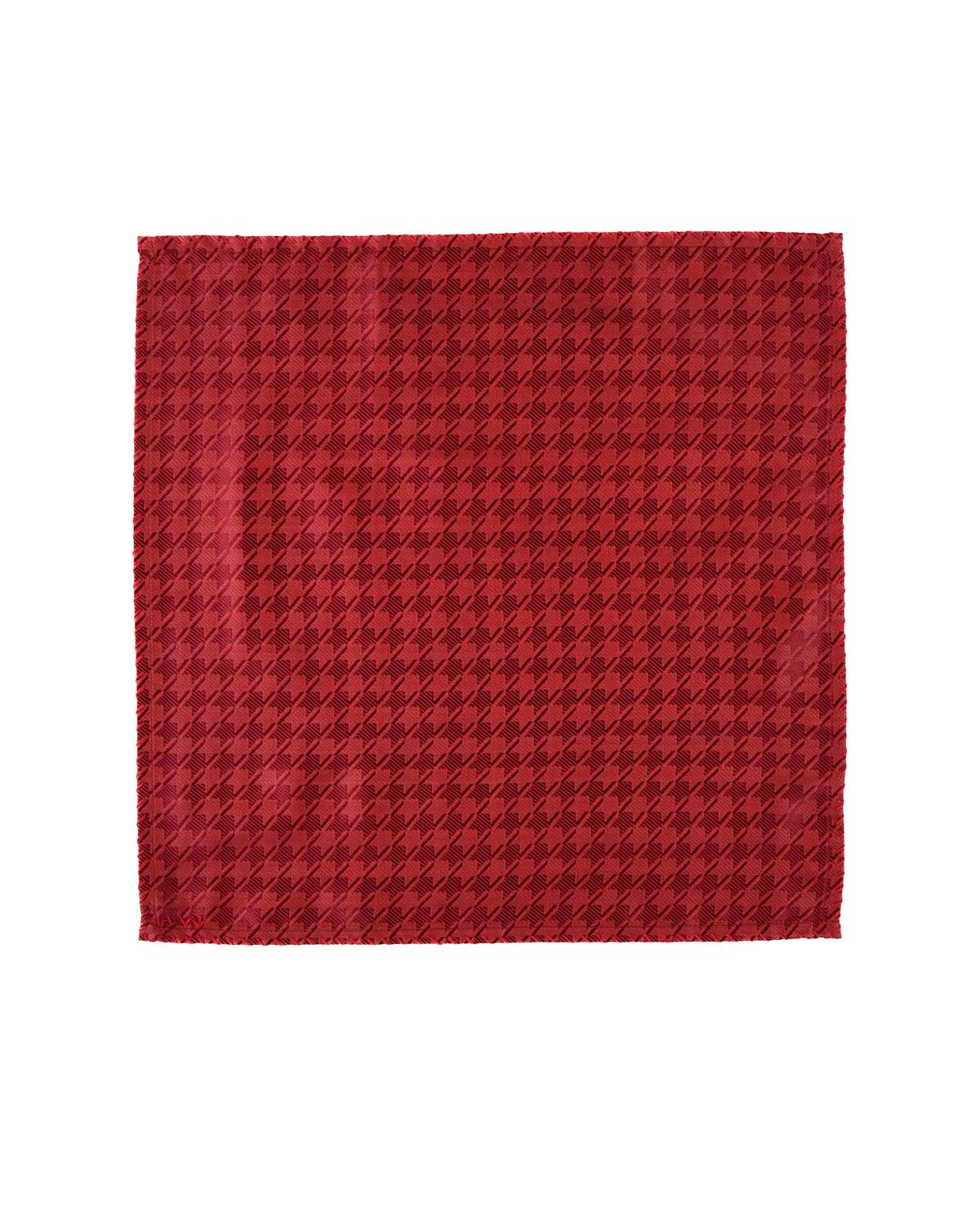 Maroon Houndstooth Tanchoi Handwoven Silk Pocket Square-HolyWeaves
