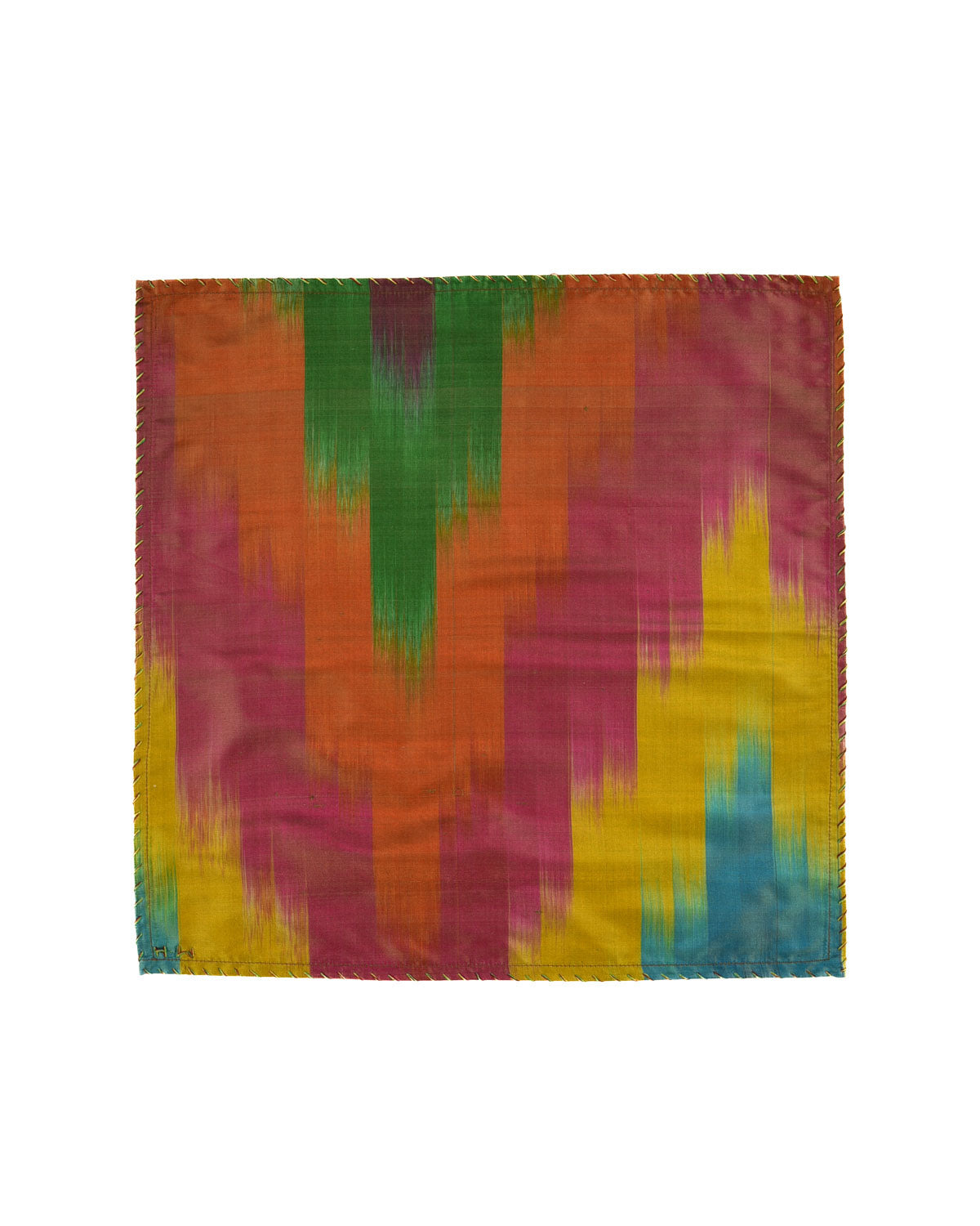 Vibgyor Green Banarasi Handwoven Silk Pocket Square-HolyWeaves