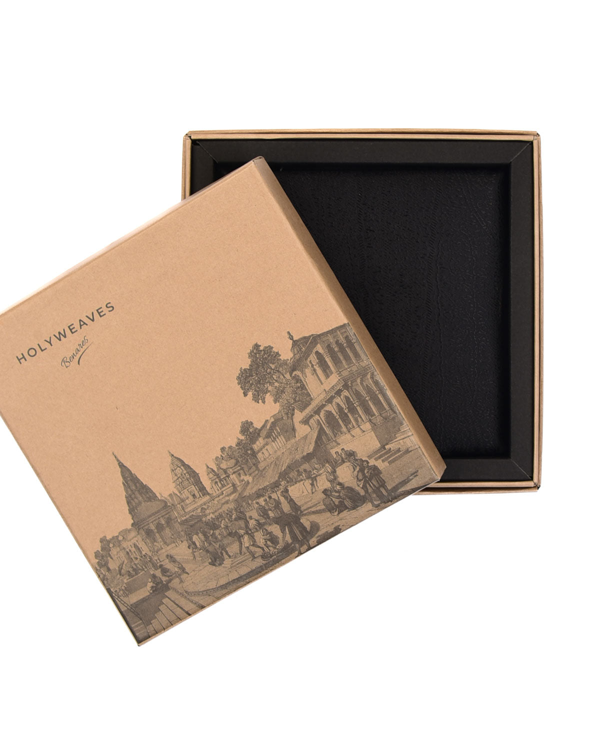 Black Paisleys Tanchoi Brocade Handwoven Silk Pocket Square for Men with Spiral Hand-Hemming-HolyWeaves