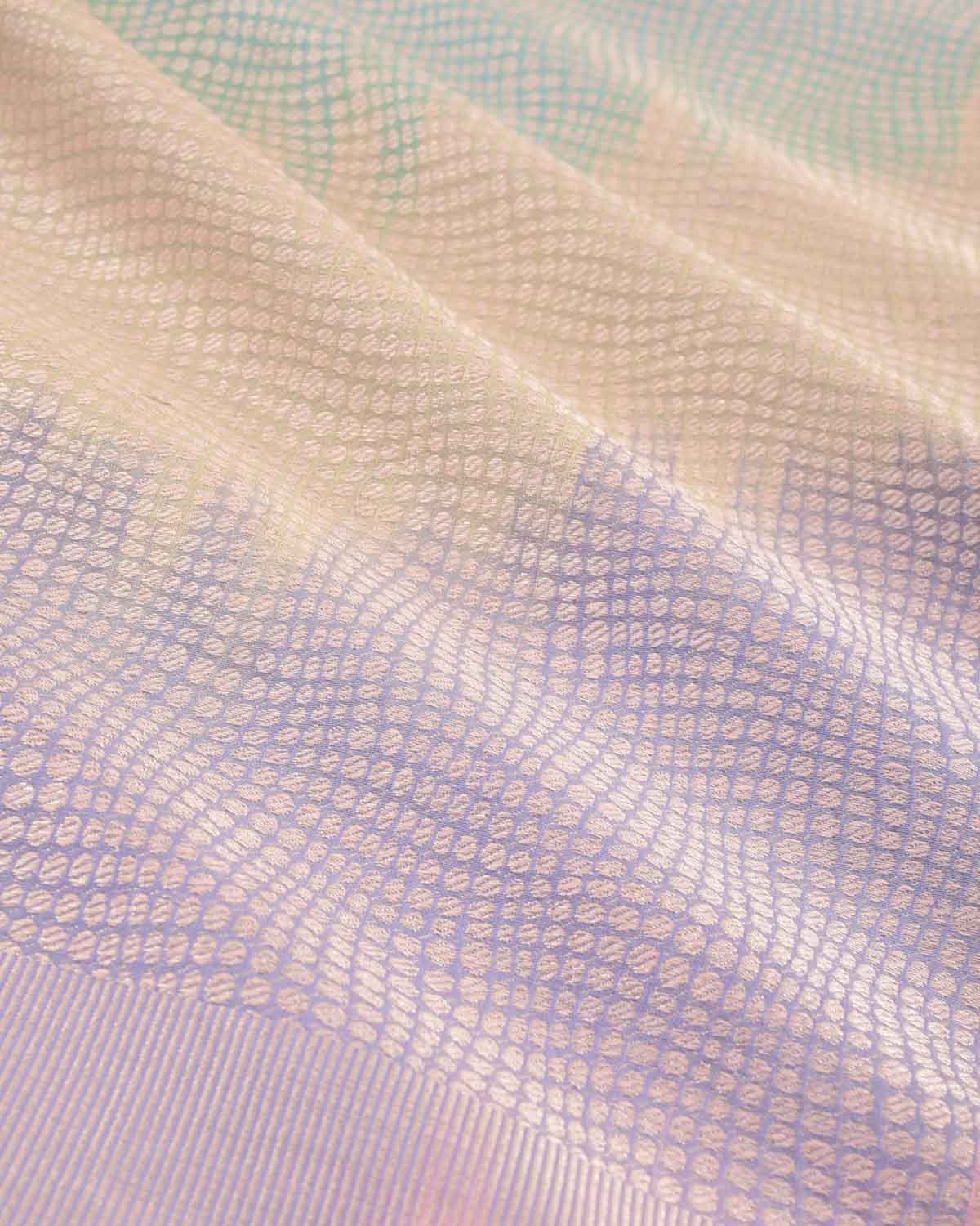 Multi-color Metallic Python Stripes Brocade Handwoven Silk Wool Scarf 80"x22"-HolyWeaves