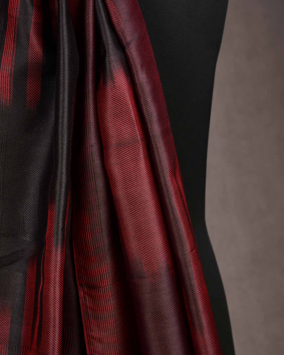 Ombre Maroon Drill Handwoven Silk Unisex Scarf 80"x22"-HolyWeaves