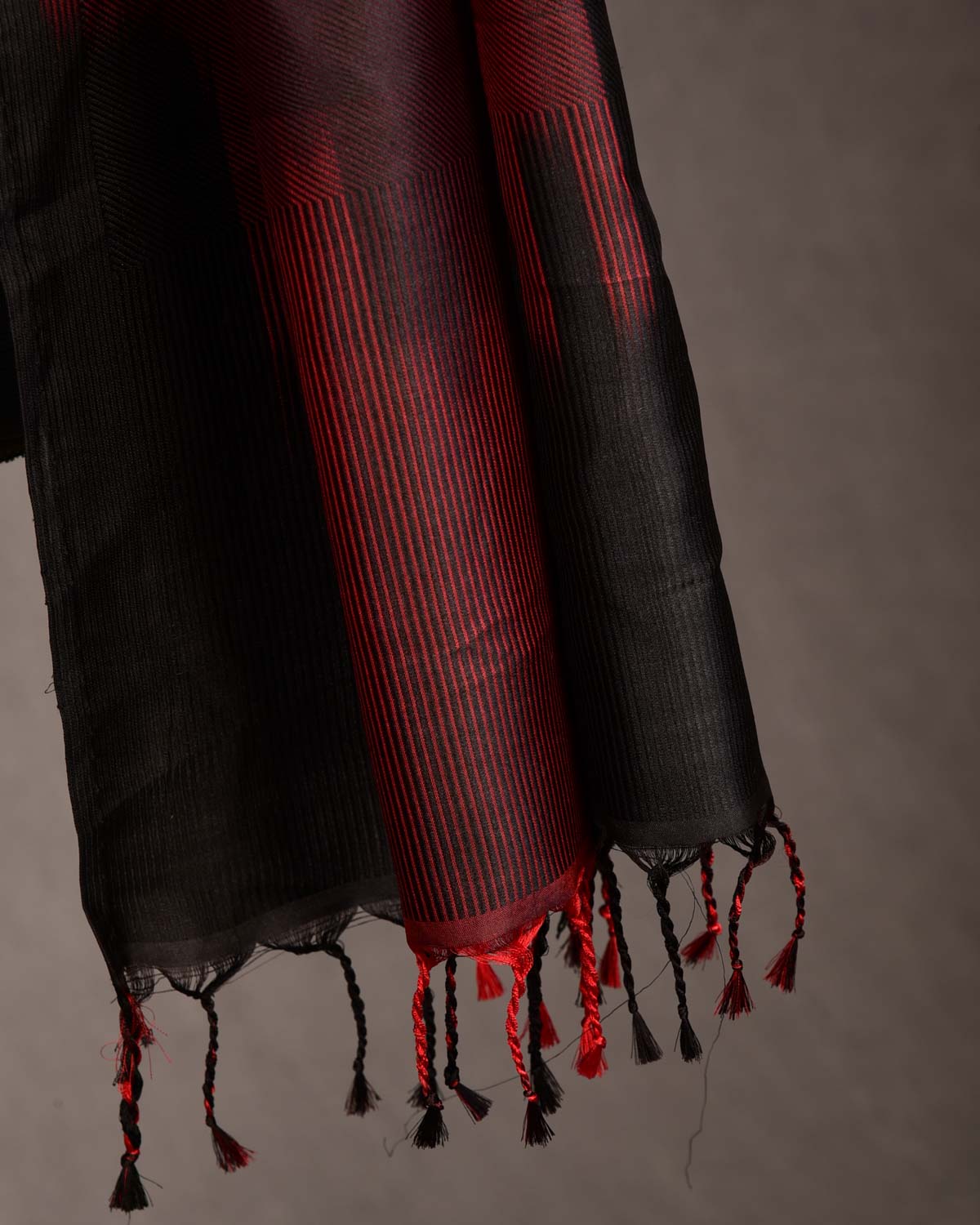 Ombre Maroon Drill Handwoven Silk Unisex Scarf 80"x22"-HolyWeaves