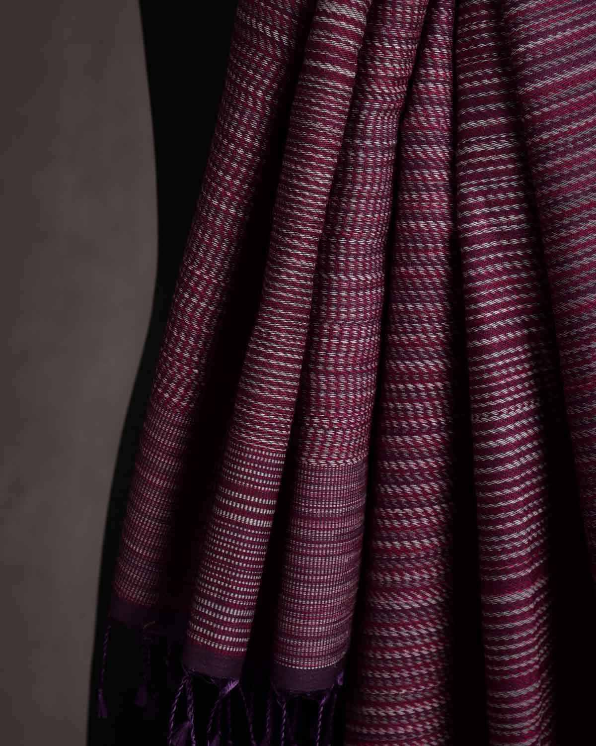 Mahogany Handwoven Silk Wool Unisex Scarf 80"x22"-HolyWeaves