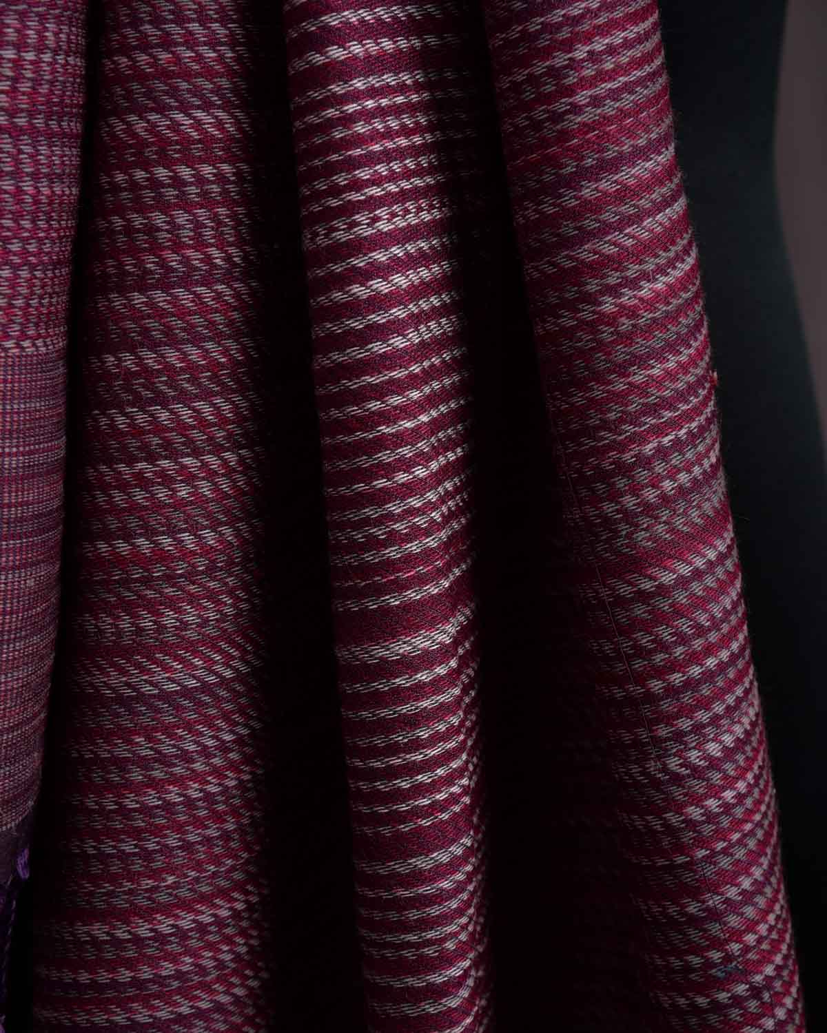 Mahogany Handwoven Silk Wool Unisex Scarf 80"x22"-HolyWeaves