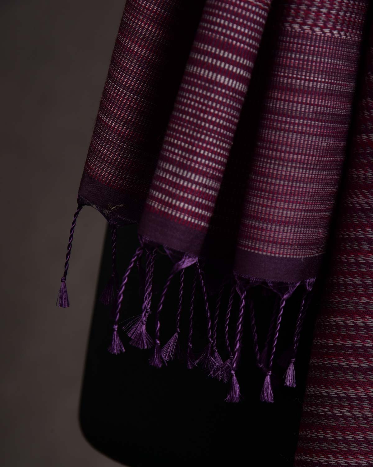 Mahogany Handwoven Silk Wool Unisex Scarf 80"x22"-HolyWeaves