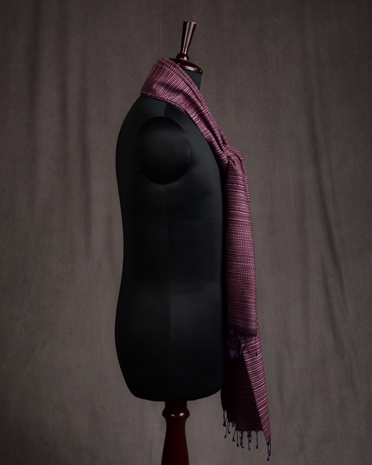 Mahogany Handwoven Silk Wool Unisex Scarf 80"x22"-HolyWeaves