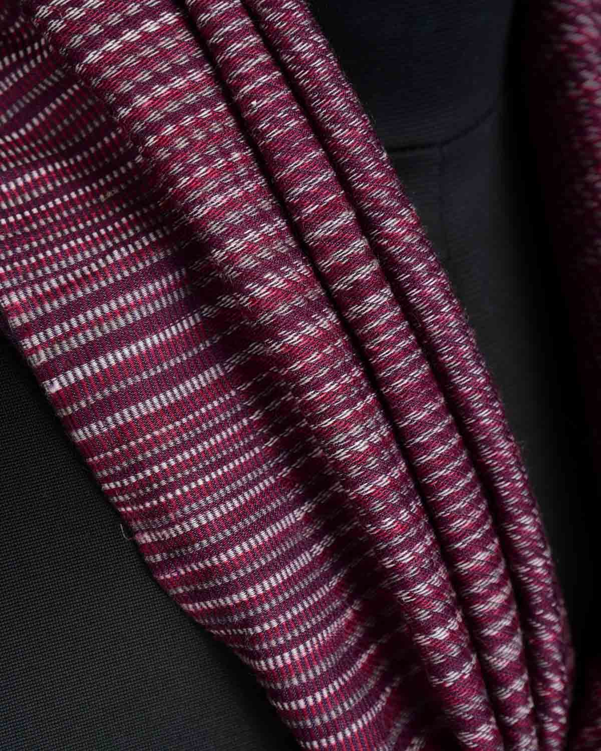 Mahogany Handwoven Silk Wool Unisex Scarf 80"x22"-HolyWeaves