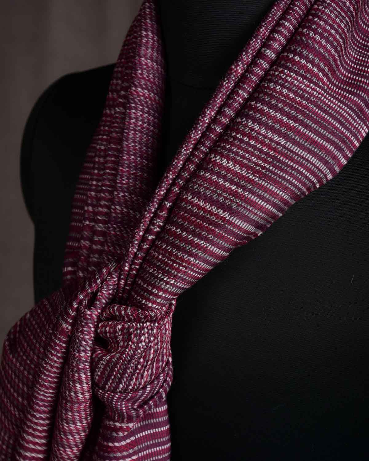 Mahogany Handwoven Silk Wool Unisex Scarf 80"x22"-HolyWeaves
