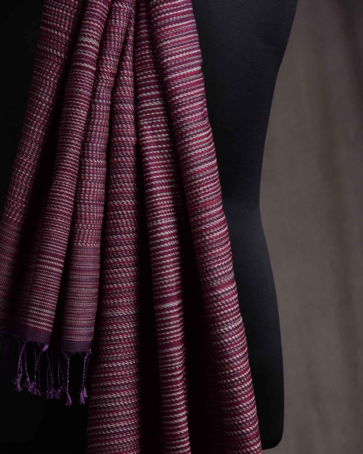 Mahogany Handwoven Silk Wool Unisex Scarf 80"x22"-HolyWeaves