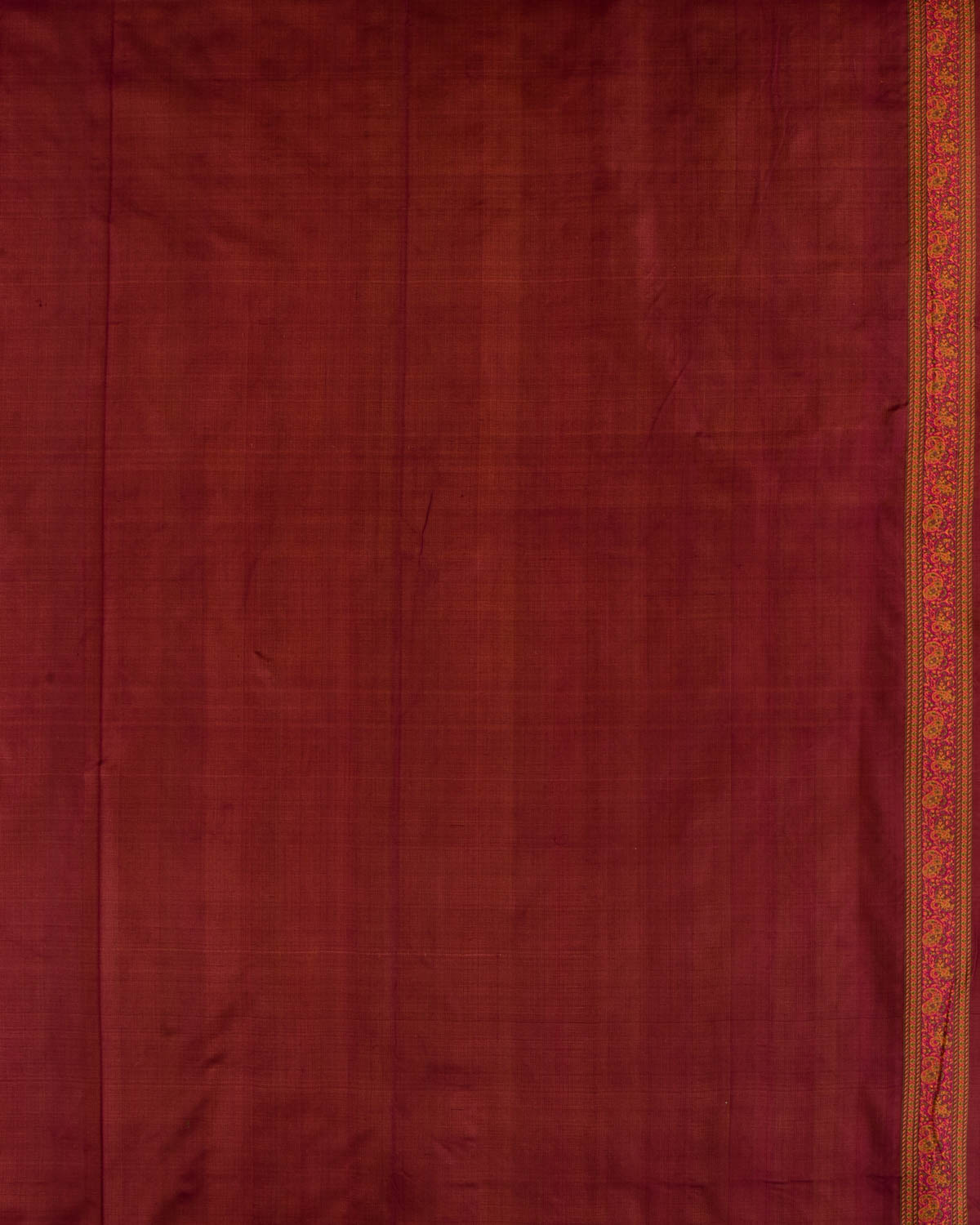 Mahogany Banarasi Tehri Paisley Ektara Jamawar Handwoven Katan Silk Saree-HolyWeaves