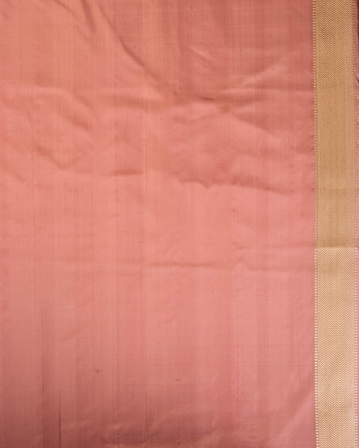 Peach Banarasi Peacock & Sparrow Shikargah Brocade Handwoven Katan Silk Saree-HolyWeaves