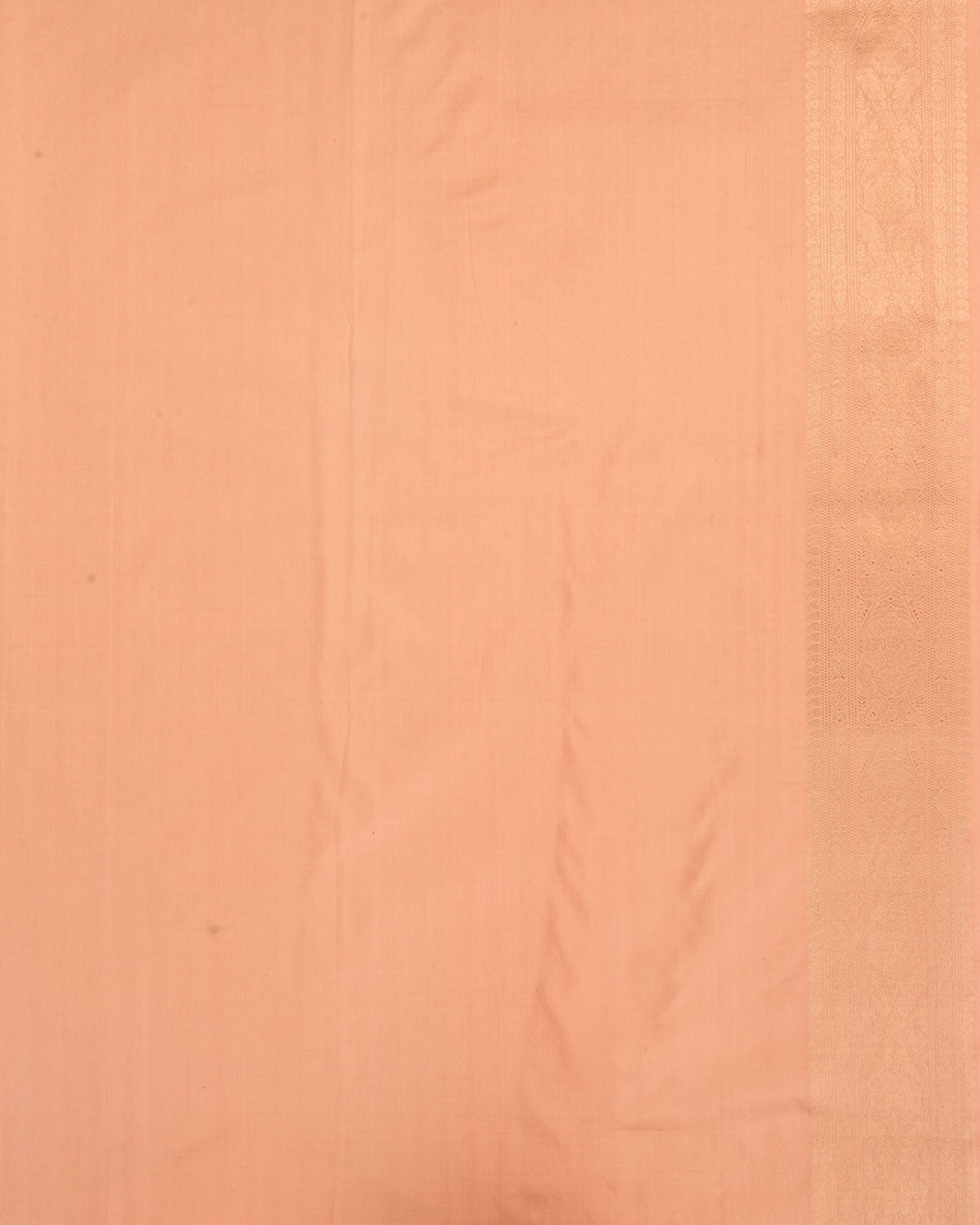 Peach Banarasi Gold Zari Ghani Paisley Buti Brocade Handwoven Katan Silk Saree-HolyWeaves