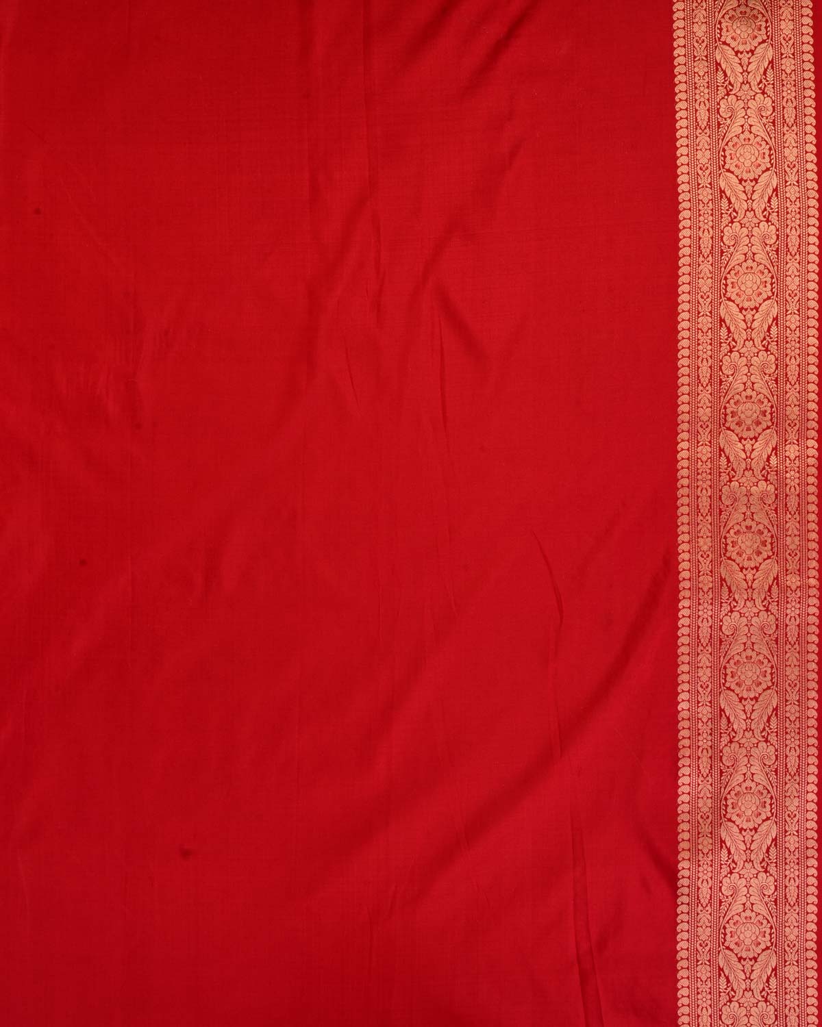 Bridal Red Banarasi Gold Zari Ghani Paisley Buti Brocade Handwoven Katan Silk Saree-HolyWeaves