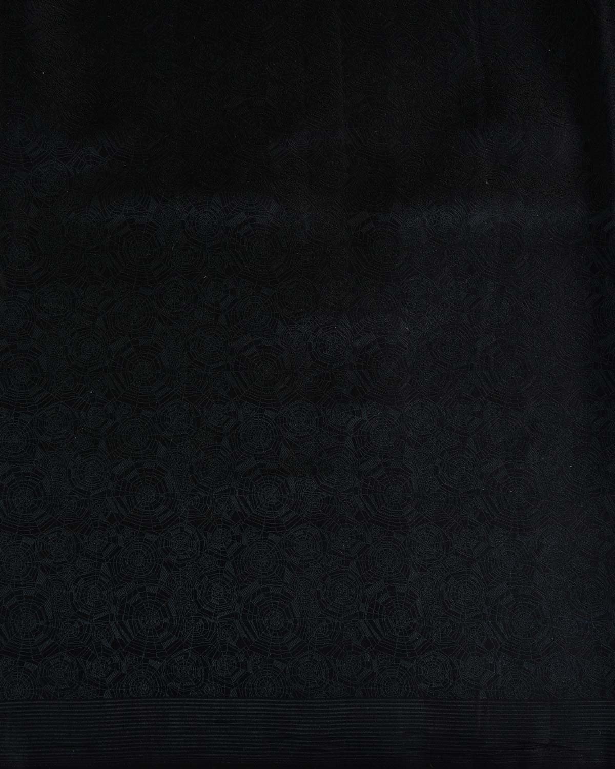 Black Spider Web Satin Tanchoi Handwoven Katan Silk Banarasi Saree-HolyWeaves