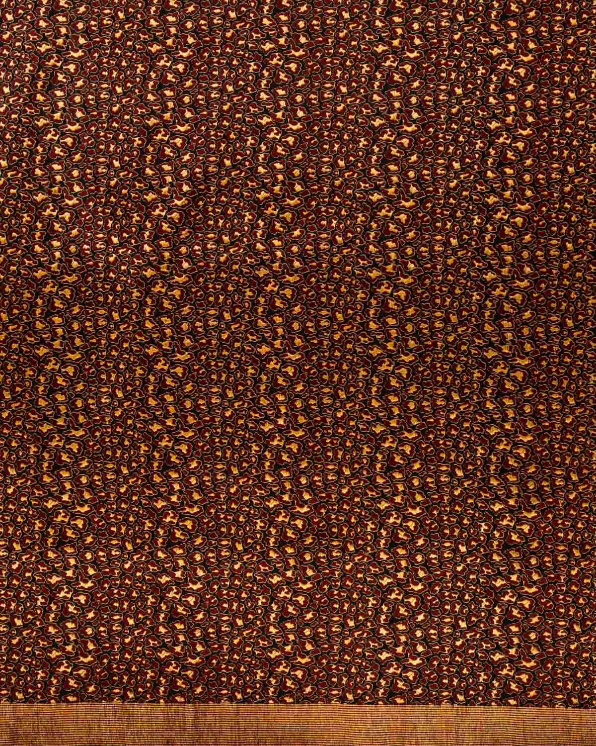 Black Banarasi Alfi Jaguar Resham Brocade Handwoven Katan Silk Saree - By HolyWeaves, Benares