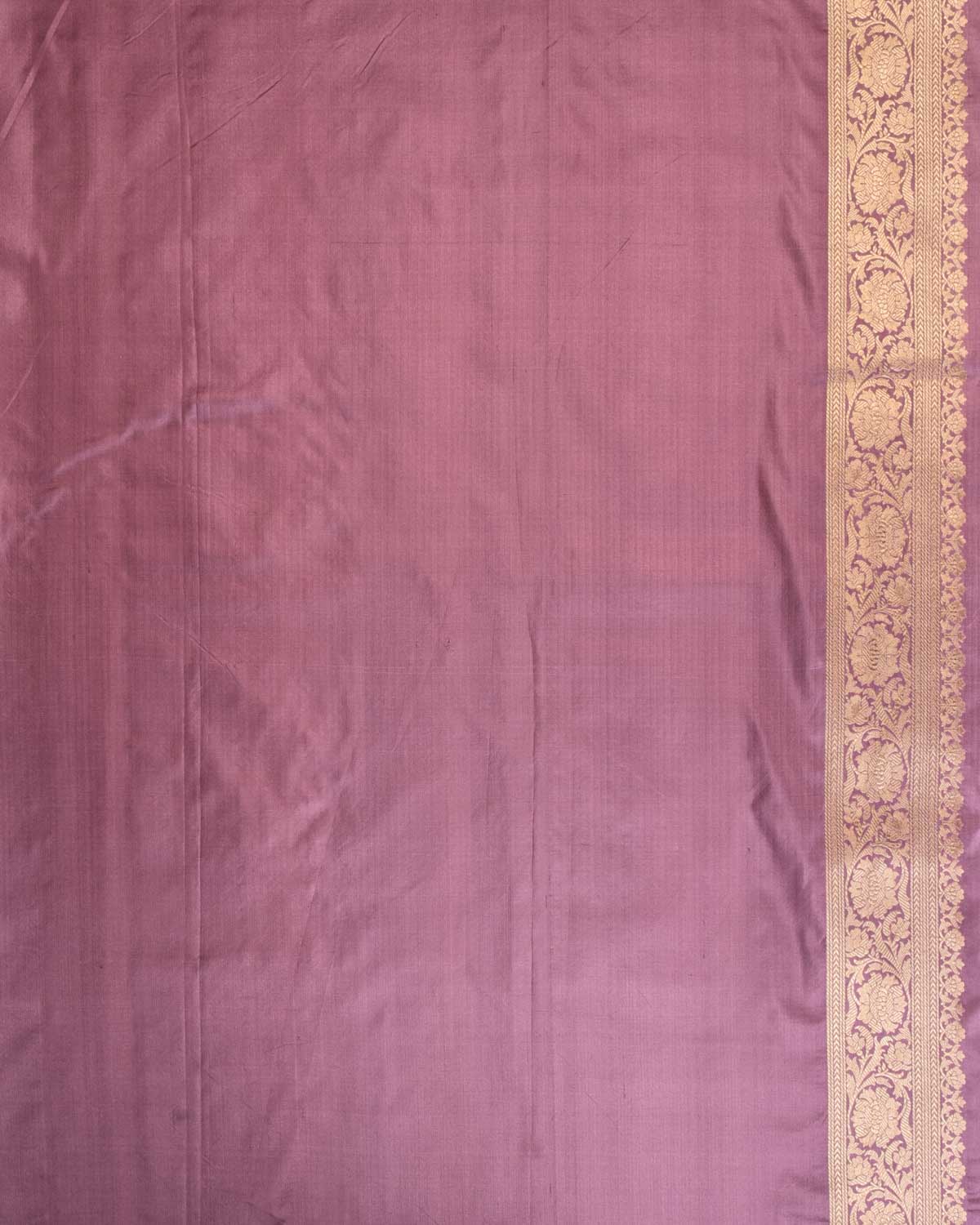 Mauve Banarasi Gold Zari & Resham Jharokha Cutwork Brocade Handwoven Katan Silk Saree-HolyWeaves