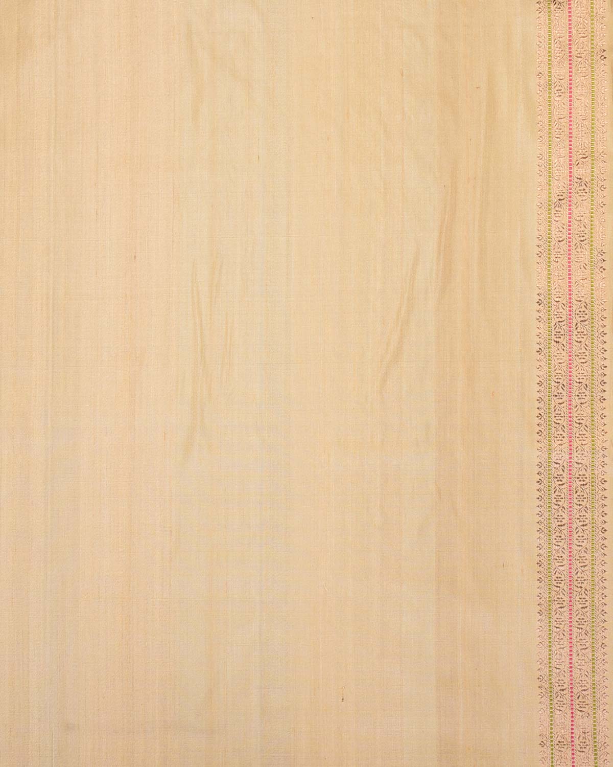 Classic Beige Banarasi Gold Zari & Meena Duet Buti Kadhuan Brocade Handwoven Tasar Silk Saree with Koniya Buta-HolyWeaves