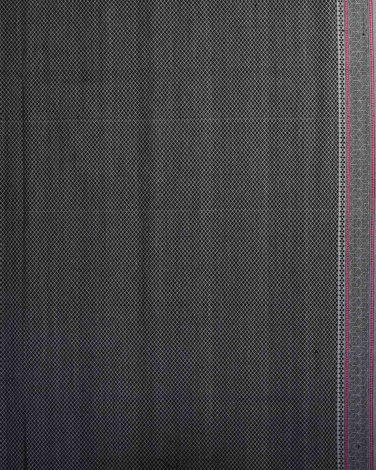 Gray Banarasi Lightweight Resham Buti Kadhuan Brocade Handwoven Muga Silk Saree-HolyWeaves