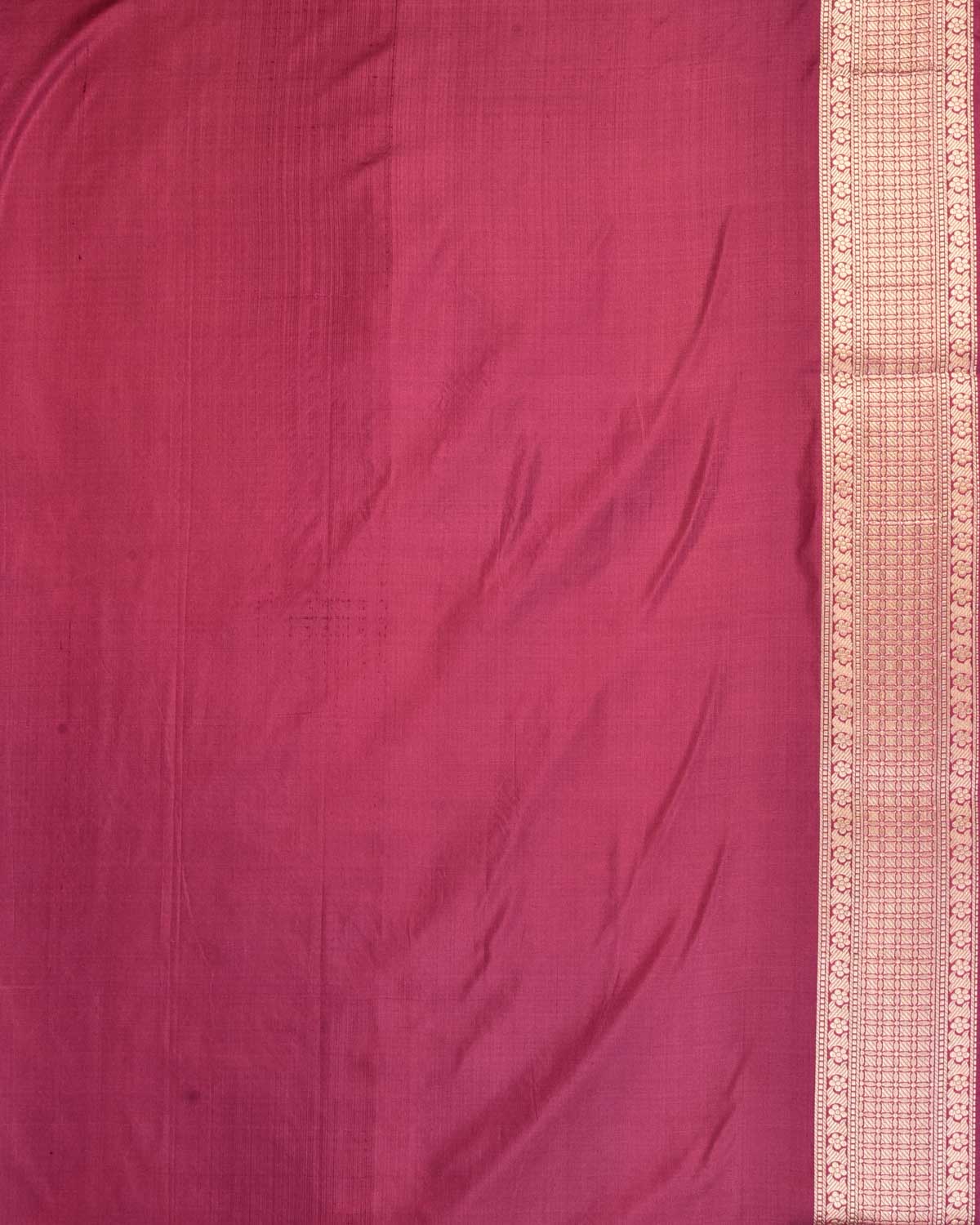 Garnet Banarasi Gold Zari And Meena Ottoman Damask Cutwork Brocade Handwoven Katan Silk Saree-HolyWeaves