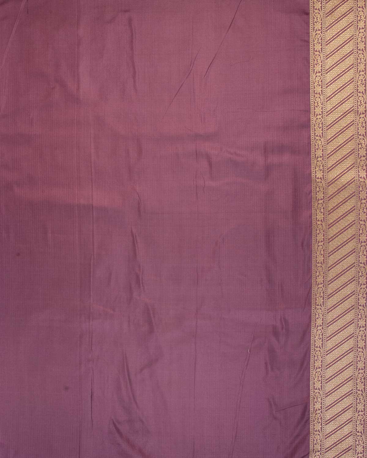 Mauve Banarasi Gold Zari & Resham Meena Jangla Cutwork Brocade Handwoven Katan Silk Saree-HolyWeaves