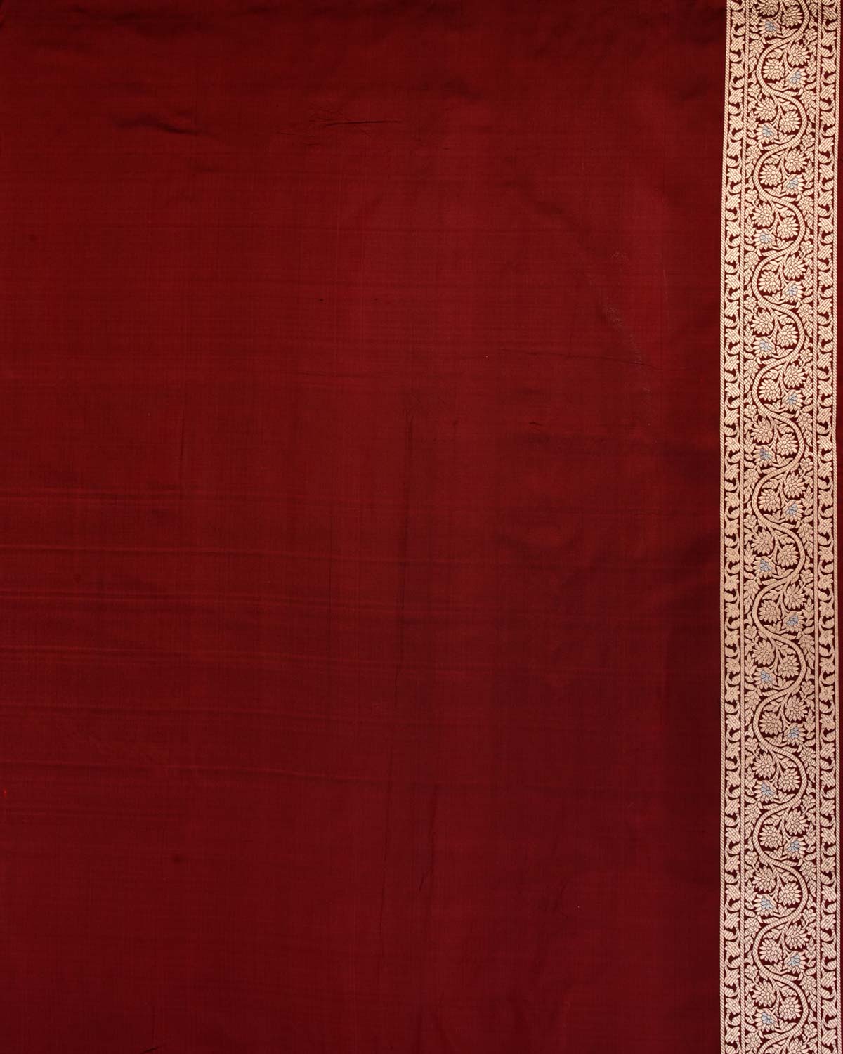 Maroon Banarasi Gold & Silver Zari Random Blocks Cutwork Brocade Handwoven Katan Silk Saree-HolyWeaves