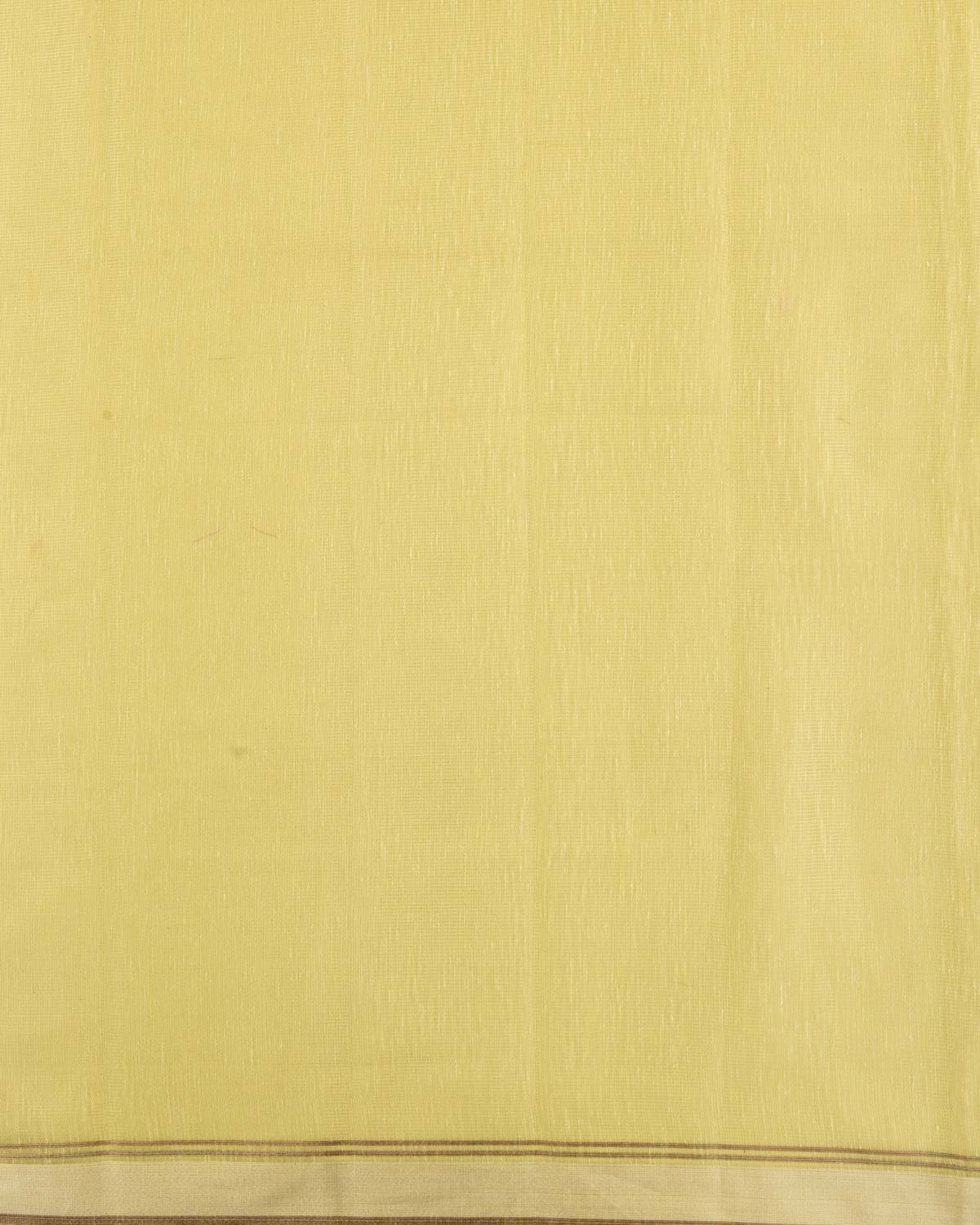 Metallic Green Banarasi Dual Zari Border Brocade Woven Art Cotton Tissue Saree-HolyWeaves