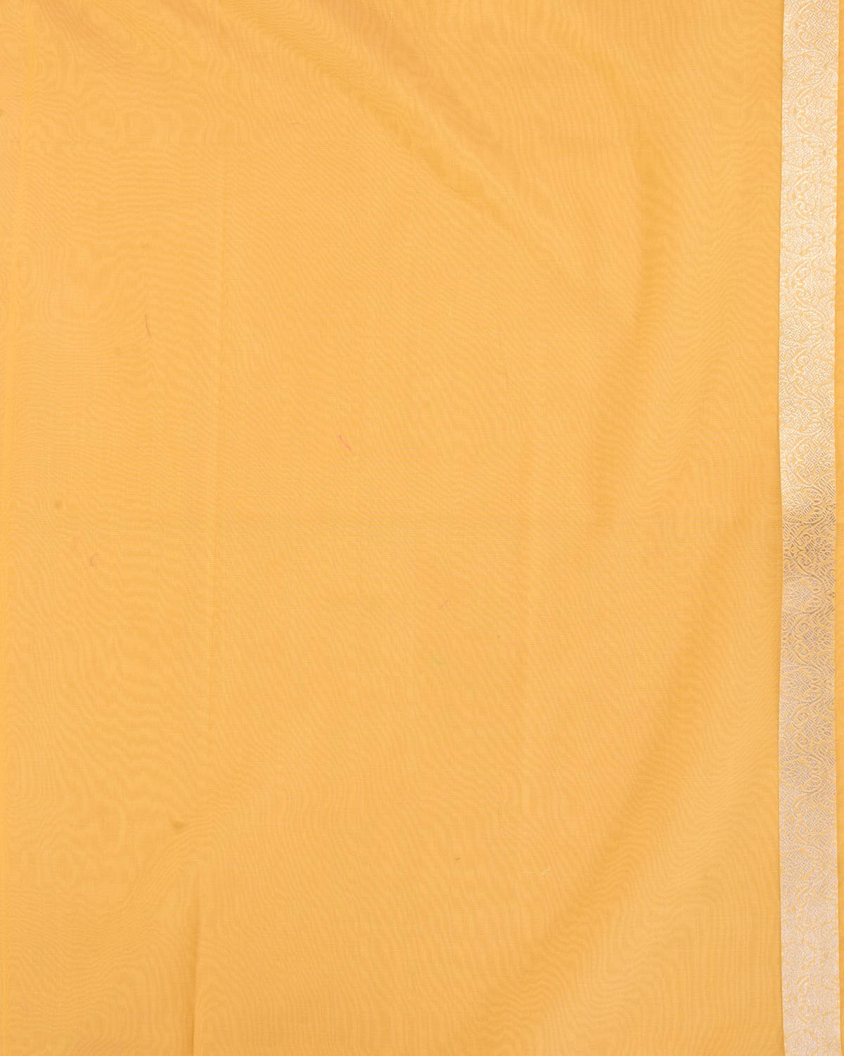 Yellow Banarasi Gold Zari Buti Cutwork Brocade Woven Art Kora Silk Saree with Contrast Grey Border Pallu-HolyWeaves