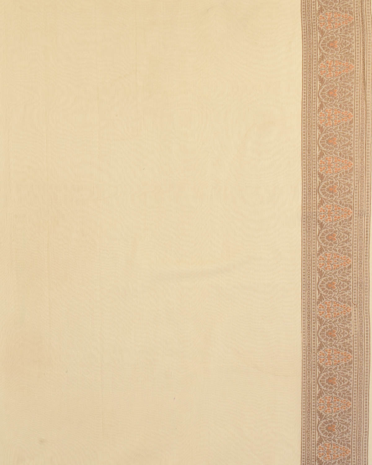 Cream Alfi Resham Buta Jaal Cutwork Brocade Woven Art Cotton Silk Banarasi Saree-HolyWeaves