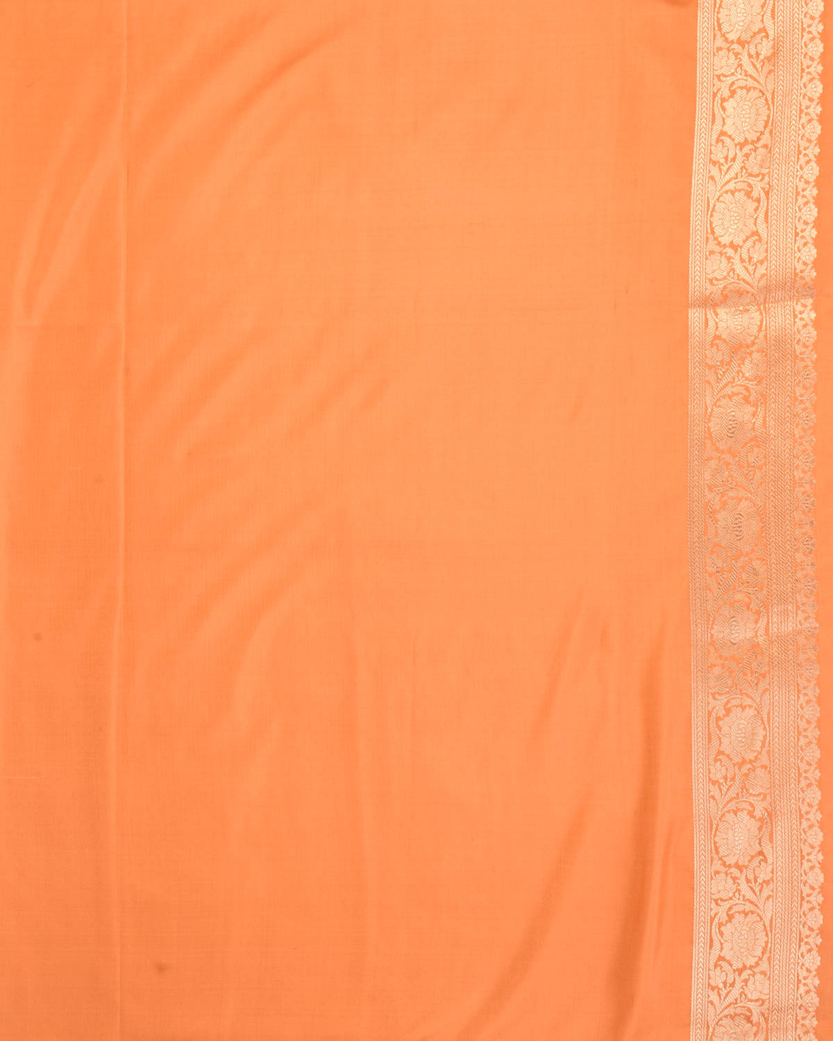 Ochre Brown Banarasi Gold Zari Cutwork Brocade Handwoven Katan Silk Saree-HolyWeaves
