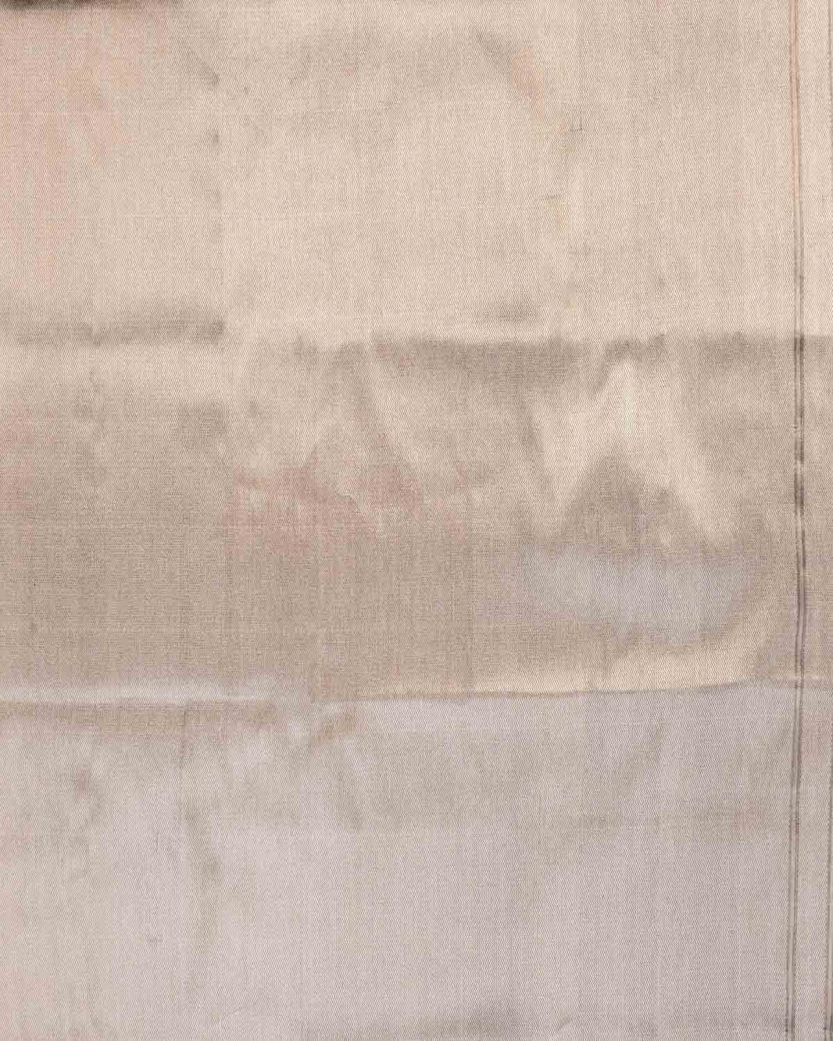 Metallic Brown Banarasi Silver Zari Geeta Shlok 2.47 Brocade Handwoven Katan Tissue Saree-HolyWeaves