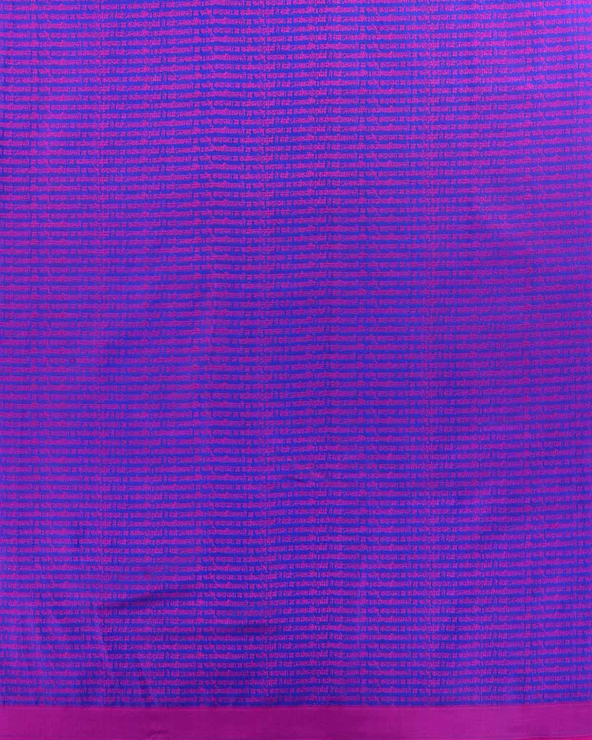 Shot Blue Banarasi Pink Resham Geeta Shlok 2.47 Brocade Handwoven Katan Silk Saree-HolyWeaves