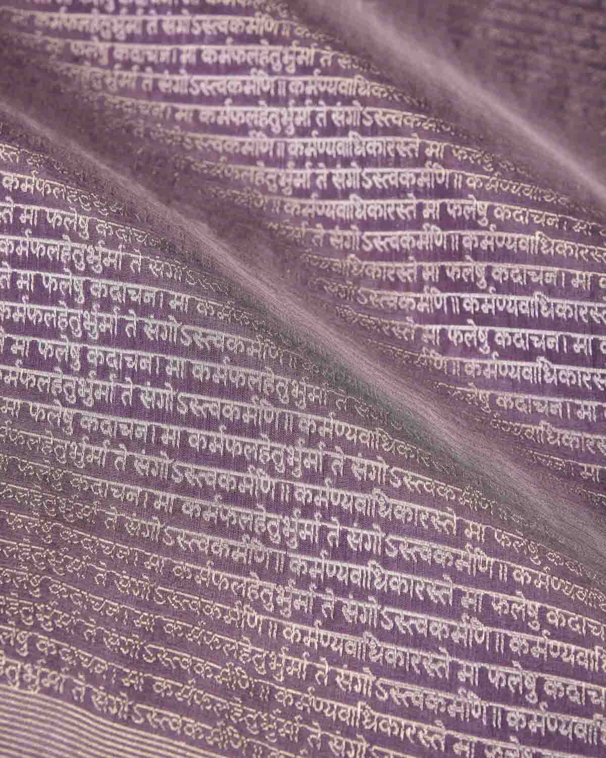Shot Mauve Zari Geeta Shlok 2.47 Brocade Handwoven Katan Silk Banarasi Saree-HolyWeaves