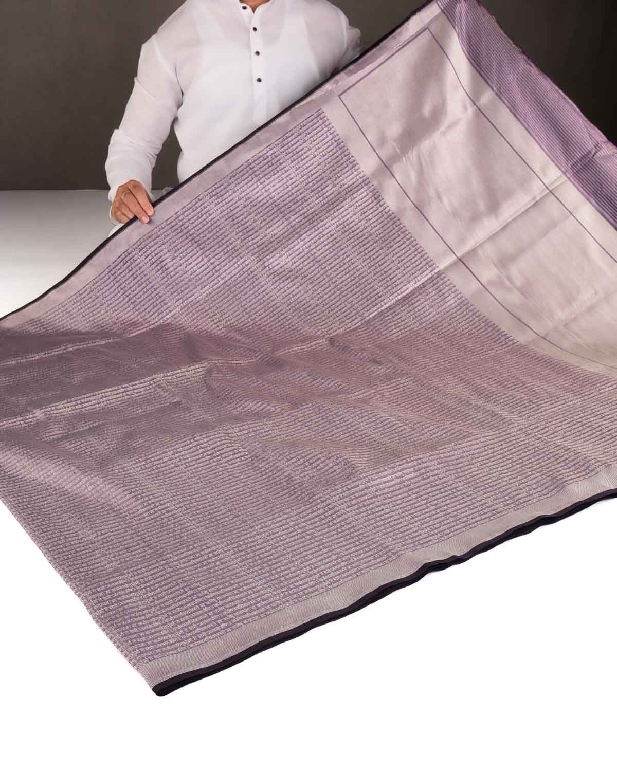 Shot Mauve Zari Geeta Shlok 2.47 Brocade Handwoven Katan Silk Banarasi Saree-HolyWeaves