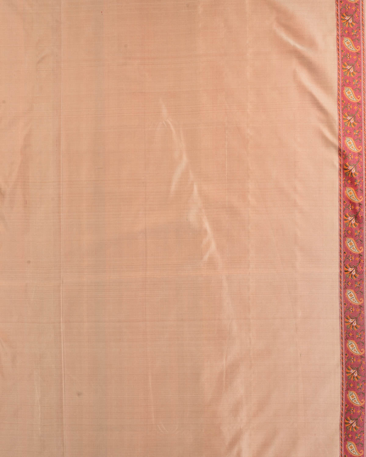 Beige Banarasi Paisley Tehri Jamawar Handwoven Katan Silk Saree-HolyWeaves