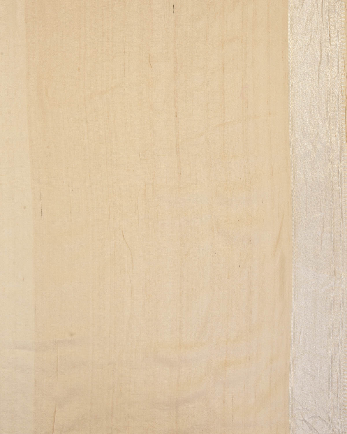 Beige Banarasi Multi-color Ornament Grids Cutwork Brocade Handwoven Tasar Georgette Saree-HolyWeaves