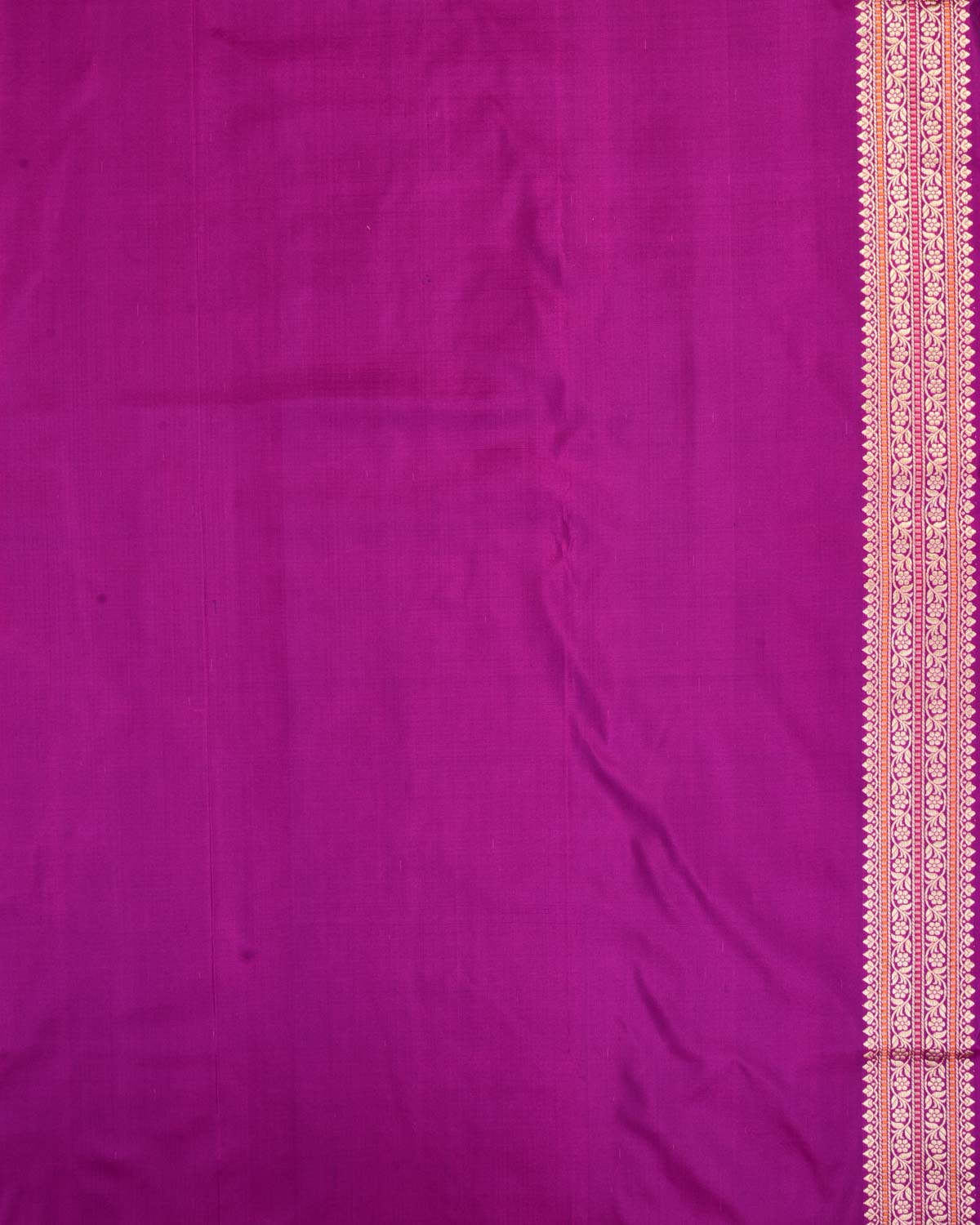 Magenta Banarasi Gold & Silver Zari Alfi Buti Kadhuan Brocade Handwoven Katan Silk Saree-HolyWeaves