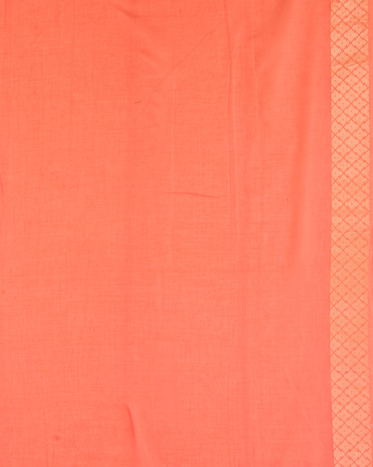 Orange Banarasi Gold Zari & Resham Tehri Cutwork Brocade Handwoven Handloom Cotton Saree-HolyWeaves