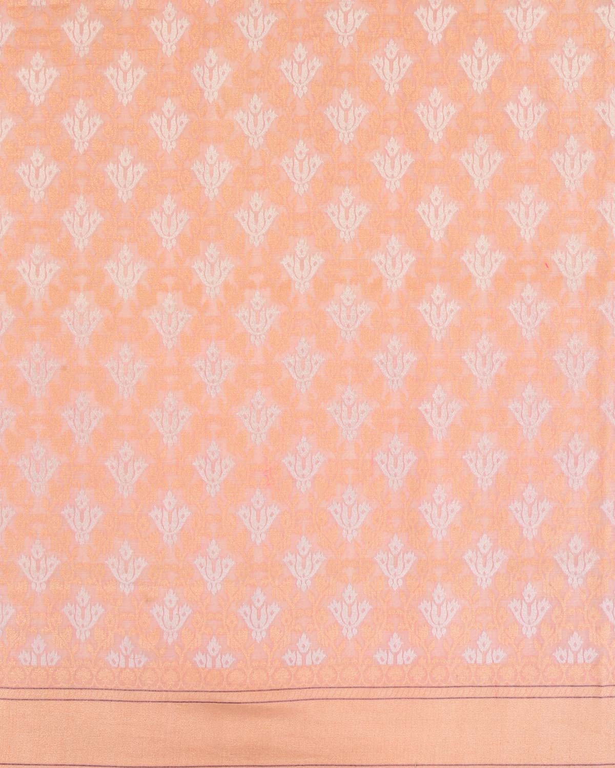 Pink Banarasi Gold & Silver Zari Buti Cutwork Brocade Handwoven Handloom Cotton Saree-HolyWeaves