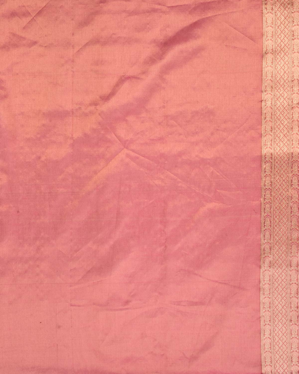 Metallic Pink Banarasi Gold Zari Floral Jaal Cutwork Brocade Handwoven Kora Tissue Saree-HolyWeaves