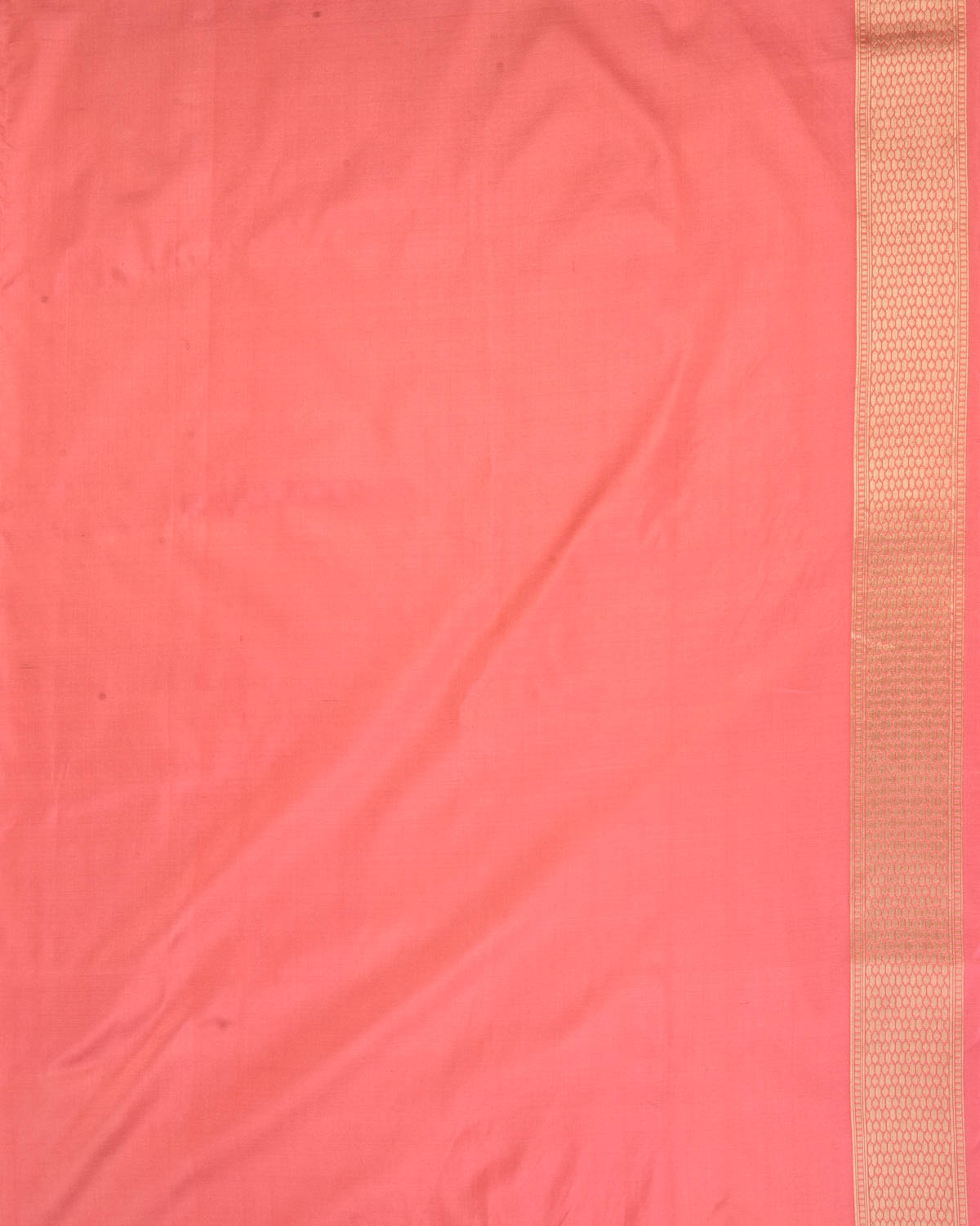 Salmon Pink Banarasi Gold & Silver Zari Alfi Floral Jaal Cutwork Brocade Handwoven Katan Silk Saree-HolyWeaves