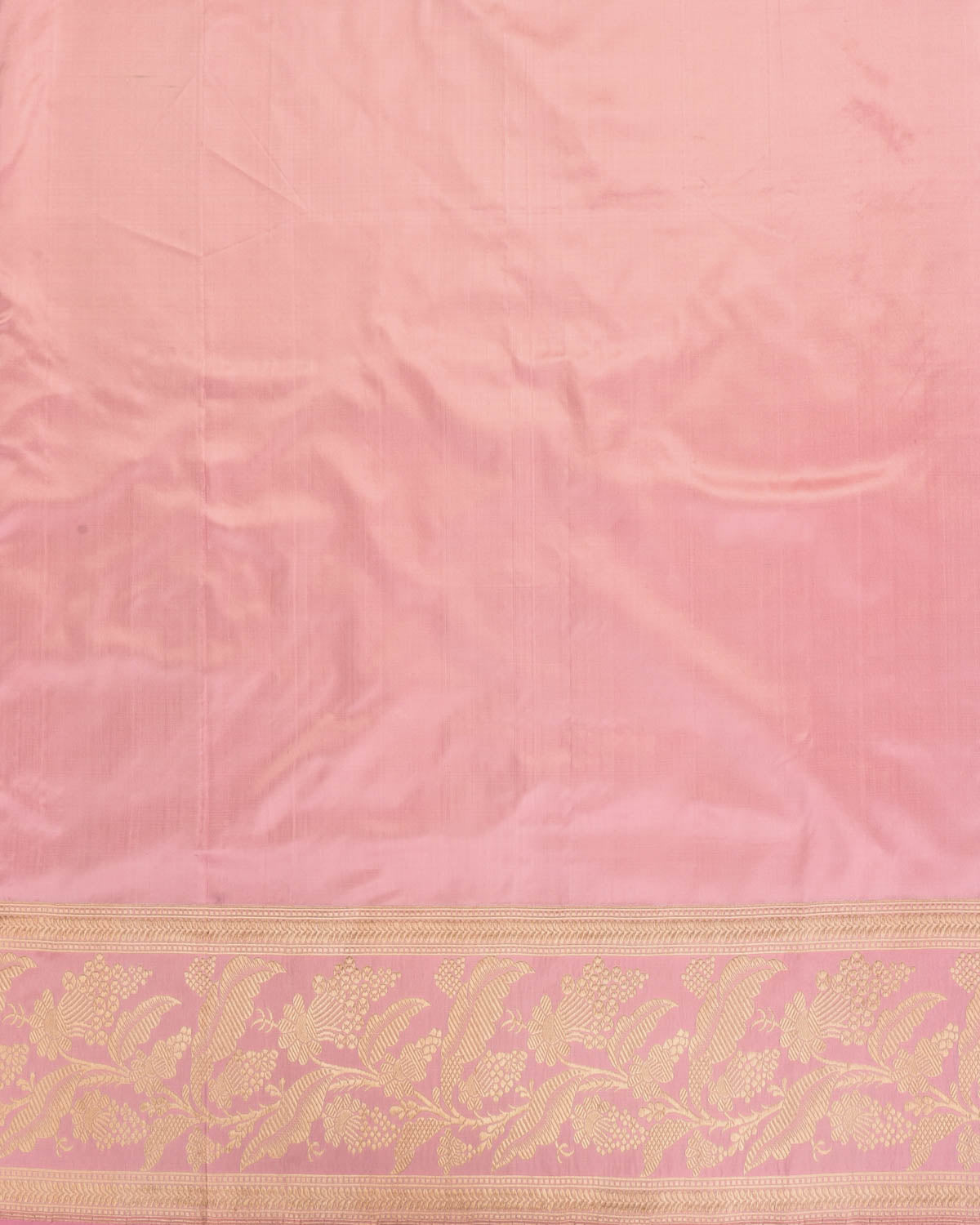 Pink Banarasi Gold Zari Kadhuan Brocade Handwoven Katan Silk Saree-HolyWeaves