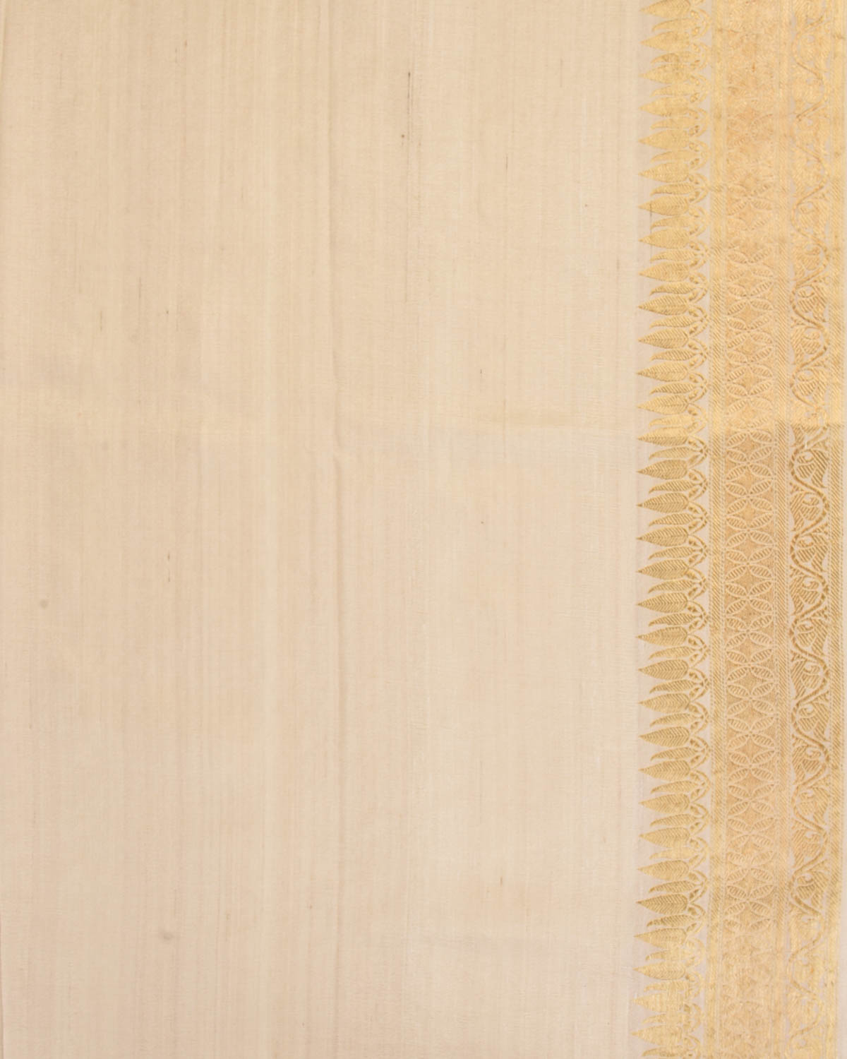 Beige Banarasi Gold & Silver Zari Buti Kadhuan Brocade Handwoven Tasar Georgette Saree-HolyWeaves