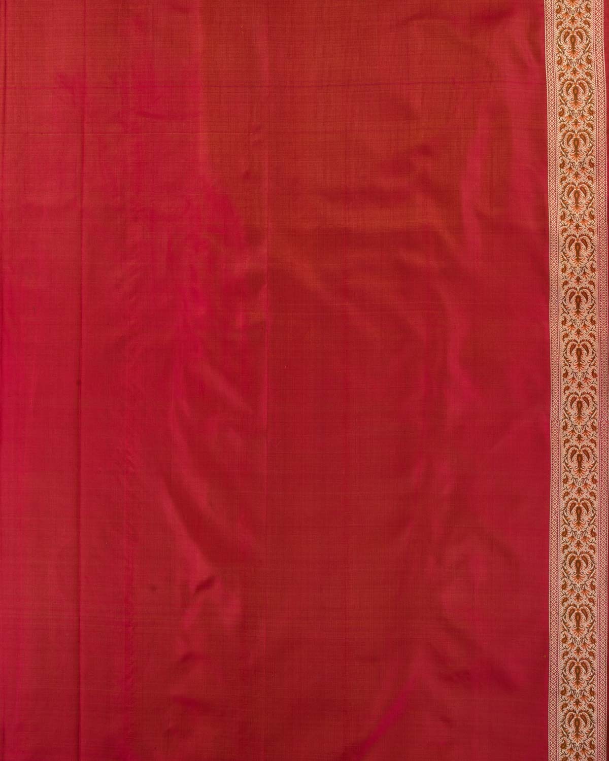 Shot Magenta Banarasi Gold Zari & Resham Tehri Jamawar Brocade Handwoven Katan Silk Saree-HolyWeaves