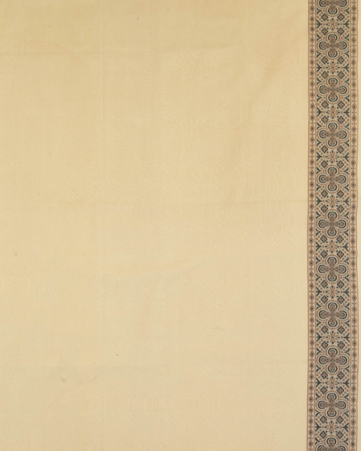 Black On Cream Banarasi Alfi Resham Cutwork Brocade Woven Art Cotton Silk Saree-HolyWeaves