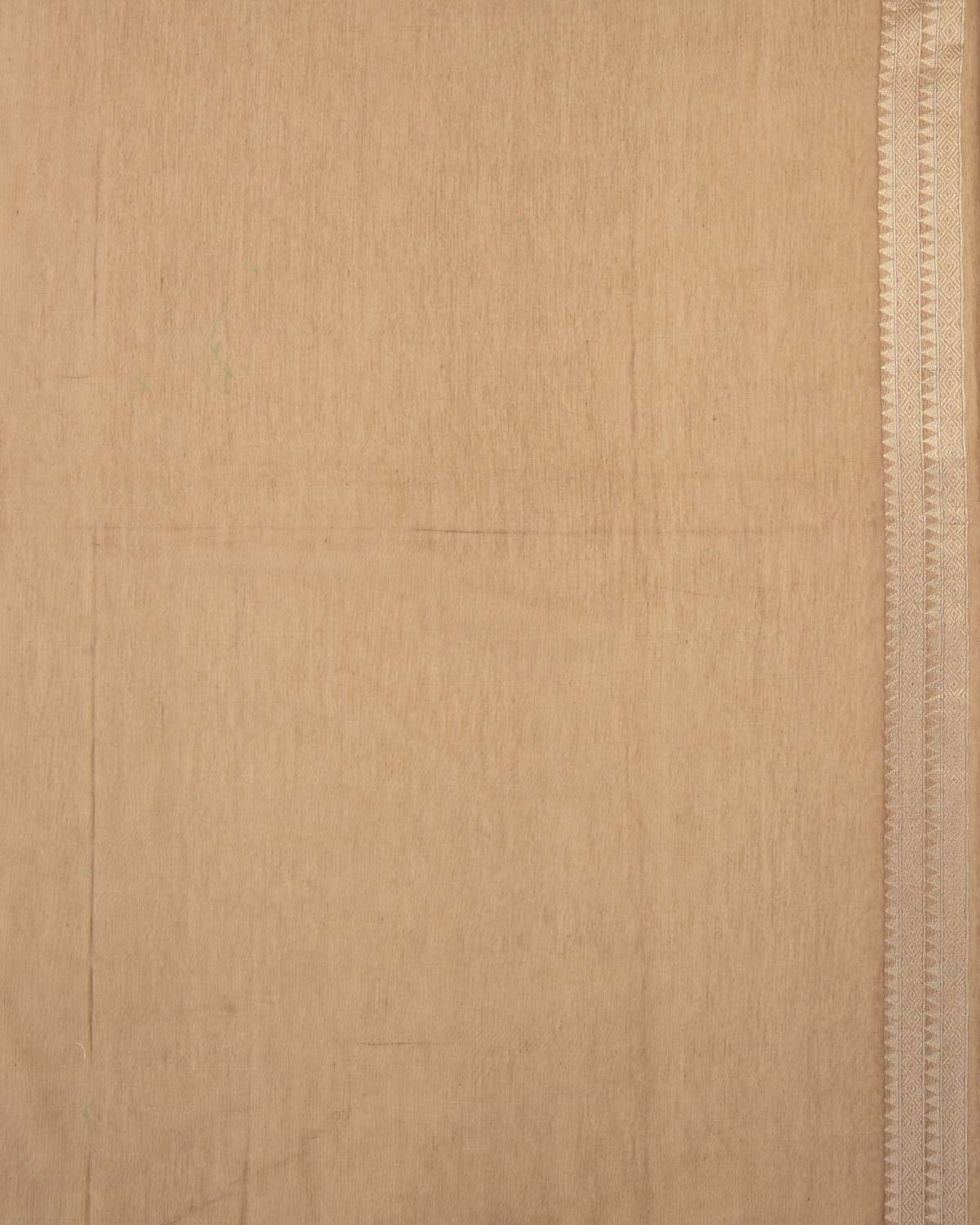 Stone Gray Banarasi Light Gold Zari Ornament Stripes Cutwork Brocade Woven Art Cotton Silk Saree-HolyWeaves