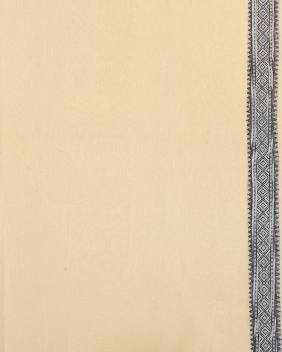 Navy Blue on Cream Banarasi Chequered Resham Cutwork Brocade Woven Art Cotton Silk Saree-HolyWeaves