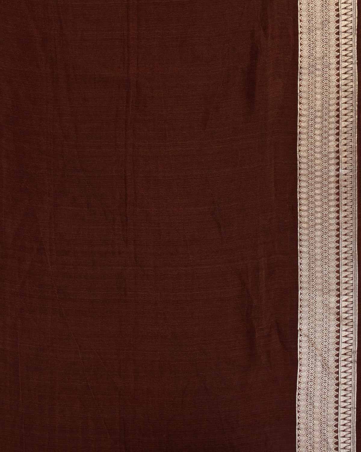 Ombre Metallic Brown Banarasi Gold Zari Cutwork Brocade Handwoven Khaddi Georgette Tissue Saree-HolyWeaves