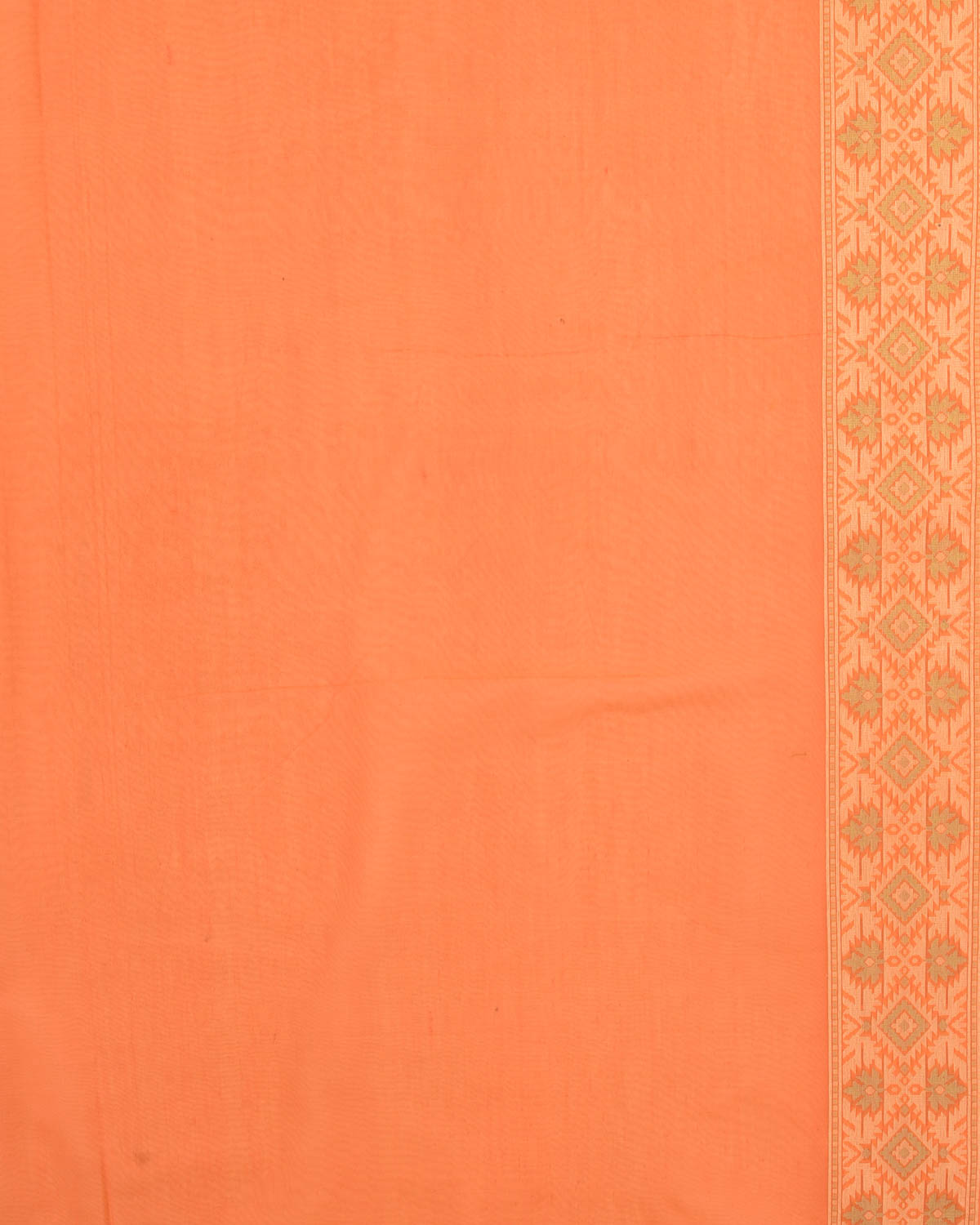 Orange Resham Jaal Cutwork Brocade Woven Art Cotton Silk Banarasi Saree-HolyWeaves