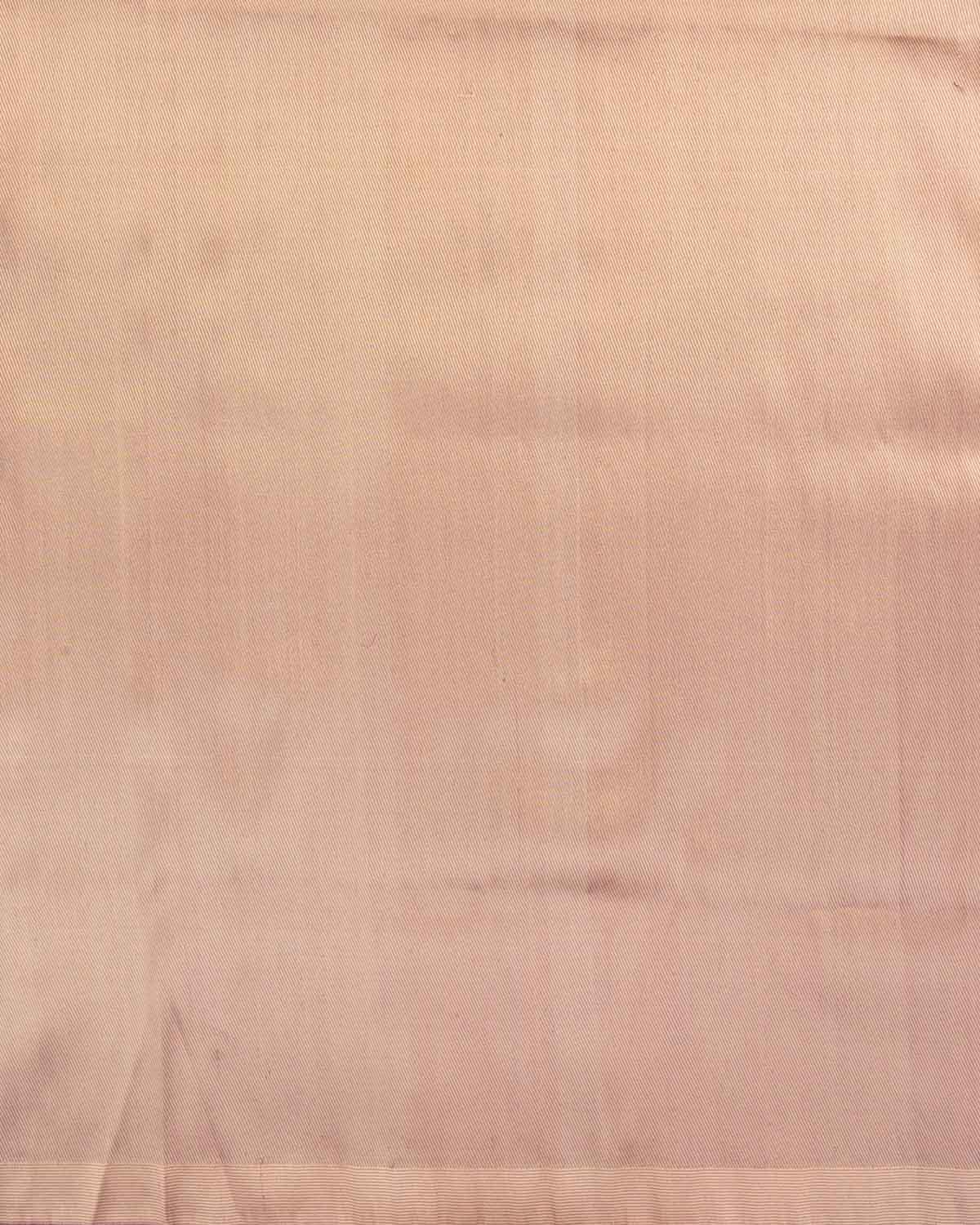 Metallic Pink Silver Pinstripes Brocade Handwoven Katan Tissue Banarasi Saree-HolyWeaves